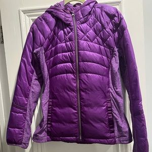 Lululemon Dark Pink Size Large 3/4 Hooded Running Jacket.